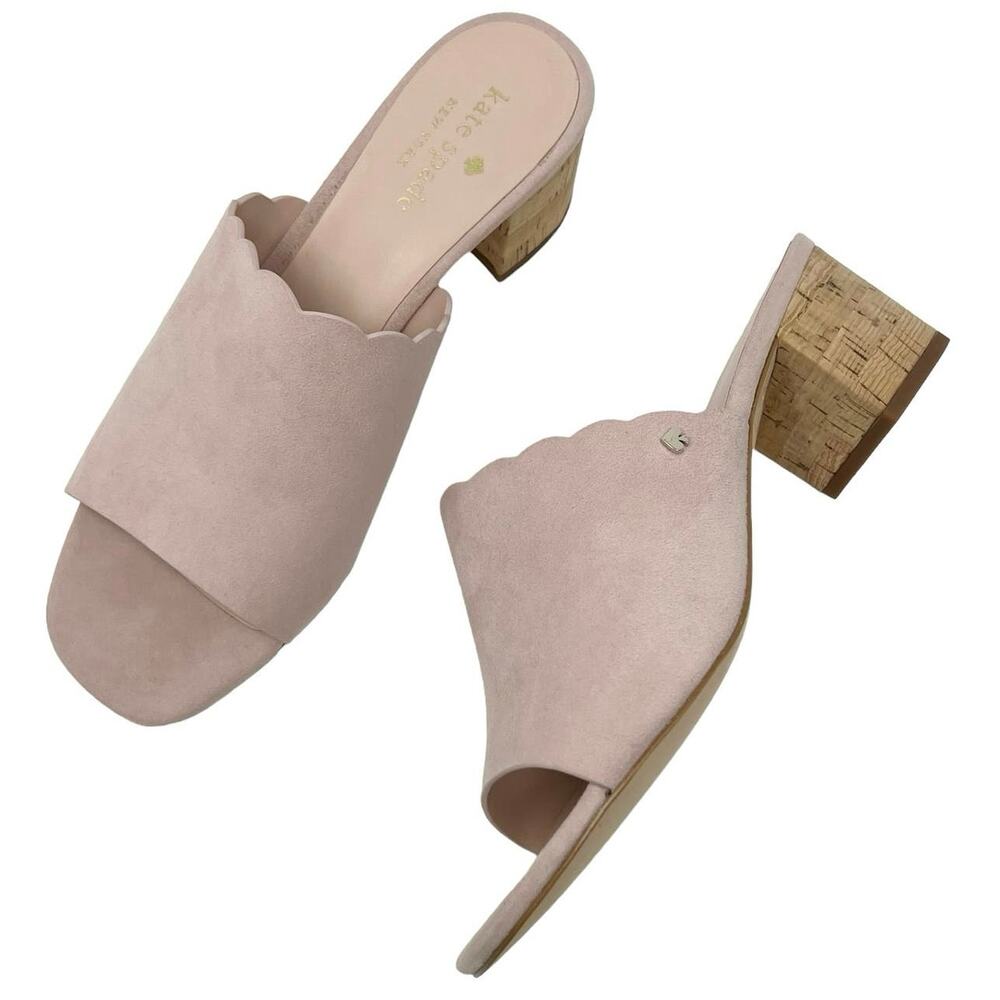 NWOB Kate Spade Dusty Rose Suede Heeled Block Sandal Size 8